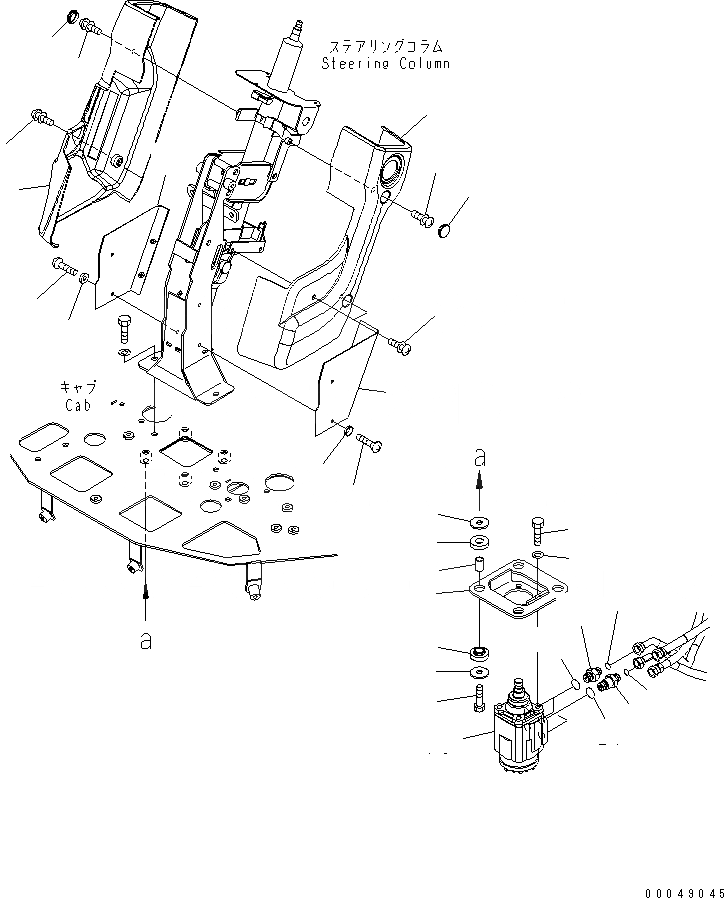 Схема запчастей Komatsu WA500-6R - ПОЛ (КОЛОНКА И ORBITROL) (РУЛЕВ. УПРАВЛЕНИЕ КРЫШКАAND ORBITROL КЛАПАН) (ДЛЯ SEPARATE КАБИНА)(№-) КАБИНА ОПЕРАТОРА И СИСТЕМА УПРАВЛЕНИЯ