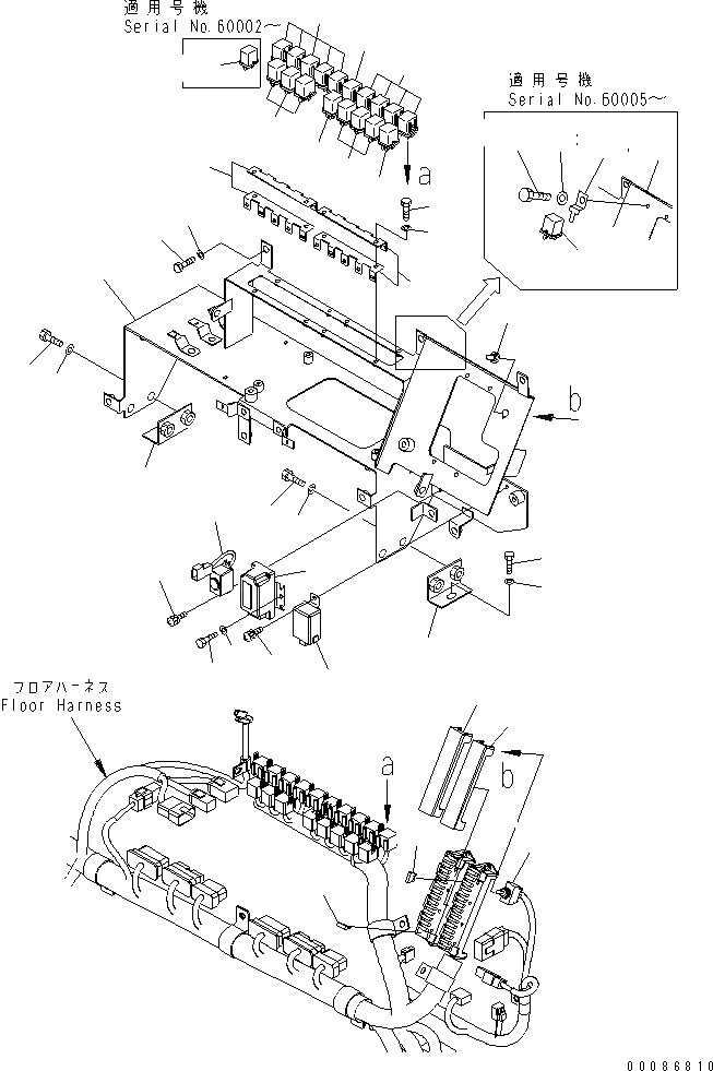 Схема запчастей Komatsu WA500-6R - ПОЛ (ЭЛЕКТРИЧ. ЧАСТИ) (ДЛЯ SEPARATE КАБИНА)(№-) КАБИНА ОПЕРАТОРА И СИСТЕМА УПРАВЛЕНИЯ