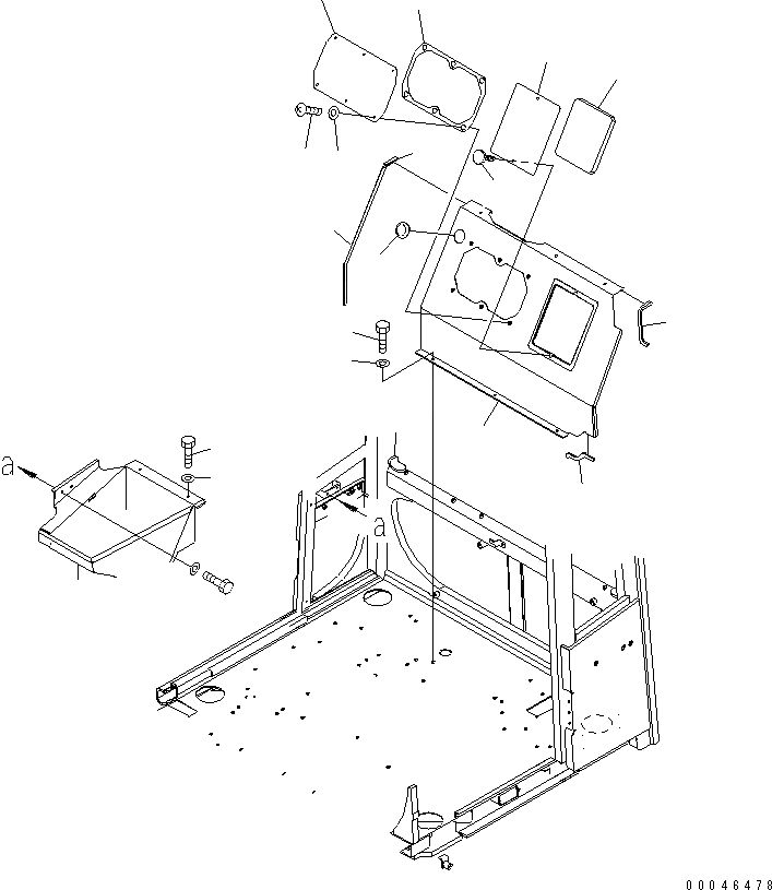 Схема запчастей Komatsu WA500-6R - ЗАДН. КОНСОЛЬ COVER(№-) КАБИНА ОПЕРАТОРА И СИСТЕМА УПРАВЛЕНИЯ