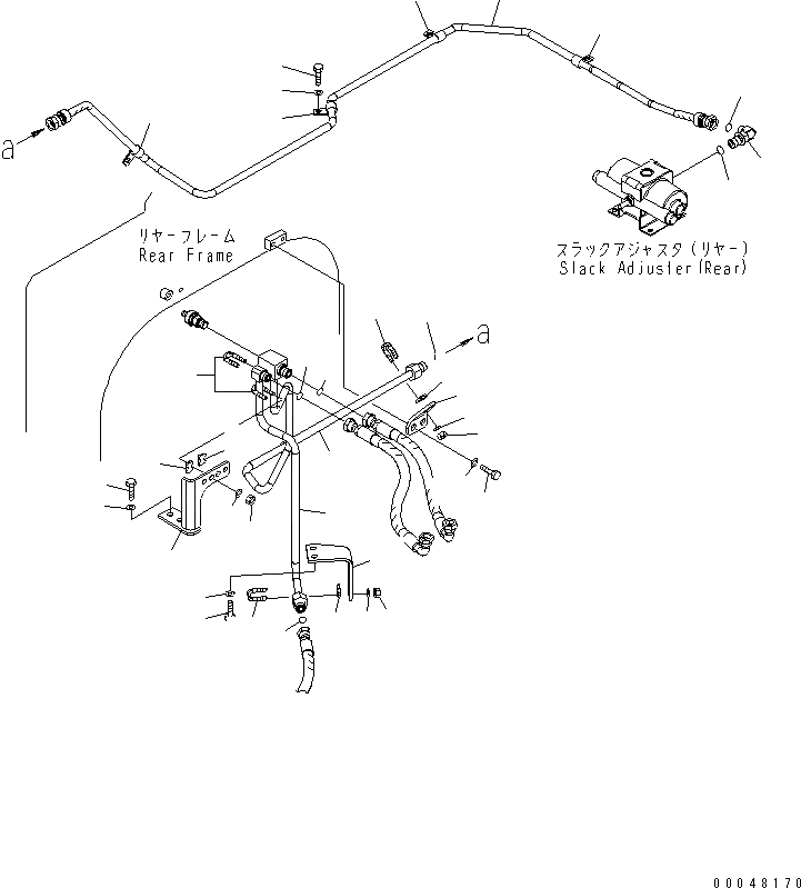 Схема запчастей Komatsu WA500-6R - УПРАВЛ-Е ТОРМОЗОМ (ЗАДН. ТОРМОЗНАЯ ГИДРОЛИНИЯ /)(№-) КАБИНА ОПЕРАТОРА И СИСТЕМА УПРАВЛЕНИЯ
