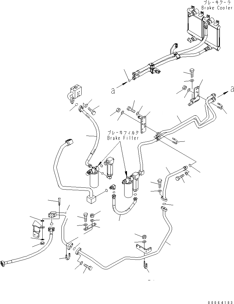 Схема запчастей Komatsu WA500-6R - УПРАВЛ-Е ТОРМОЗОМ (ДЛЯ ТОРМОЗ. СИСТЕМА ОХЛАЖДЕНИЯ) (НАСОС PPC ЛИНИЯ ОХЛАЖДЕНИЯ) (/)(№-) КАБИНА ОПЕРАТОРА И СИСТЕМА УПРАВЛЕНИЯ