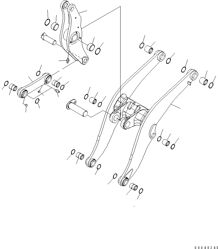 Схема запчастей Komatsu WA500-6R - СТРЕЛА И BELL CRANK(№-) РАБОЧЕЕ ОБОРУДОВАНИЕ