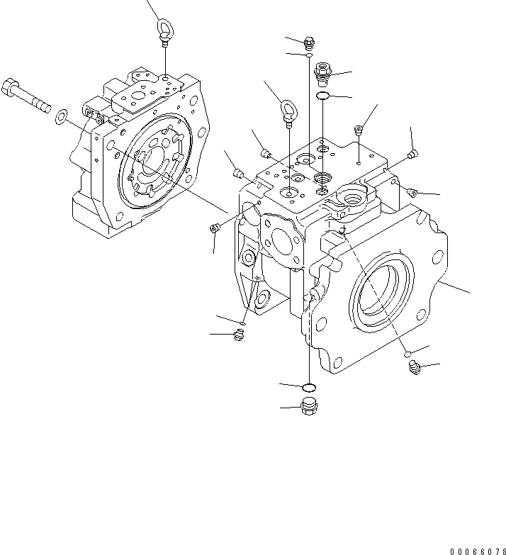 Схема запчастей Komatsu WA500-6R - ГИДР. НАСОС. (ПОГРУЗ.) (/8)(№-) ОСНОВН. КОМПОНЕНТЫ И РЕМКОМПЛЕКТЫ