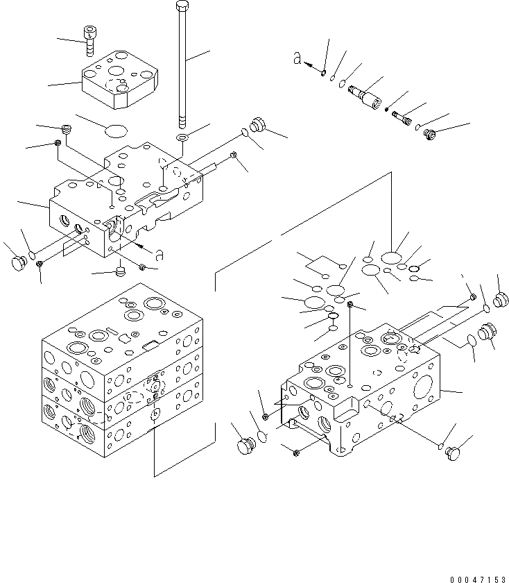 Схема запчастей Komatsu WA500-6R - ОСНОВН. КЛАПАН (2-Х СЕКЦИОНН.) (/8)(№-) ОСНОВН. КОМПОНЕНТЫ И РЕМКОМПЛЕКТЫ