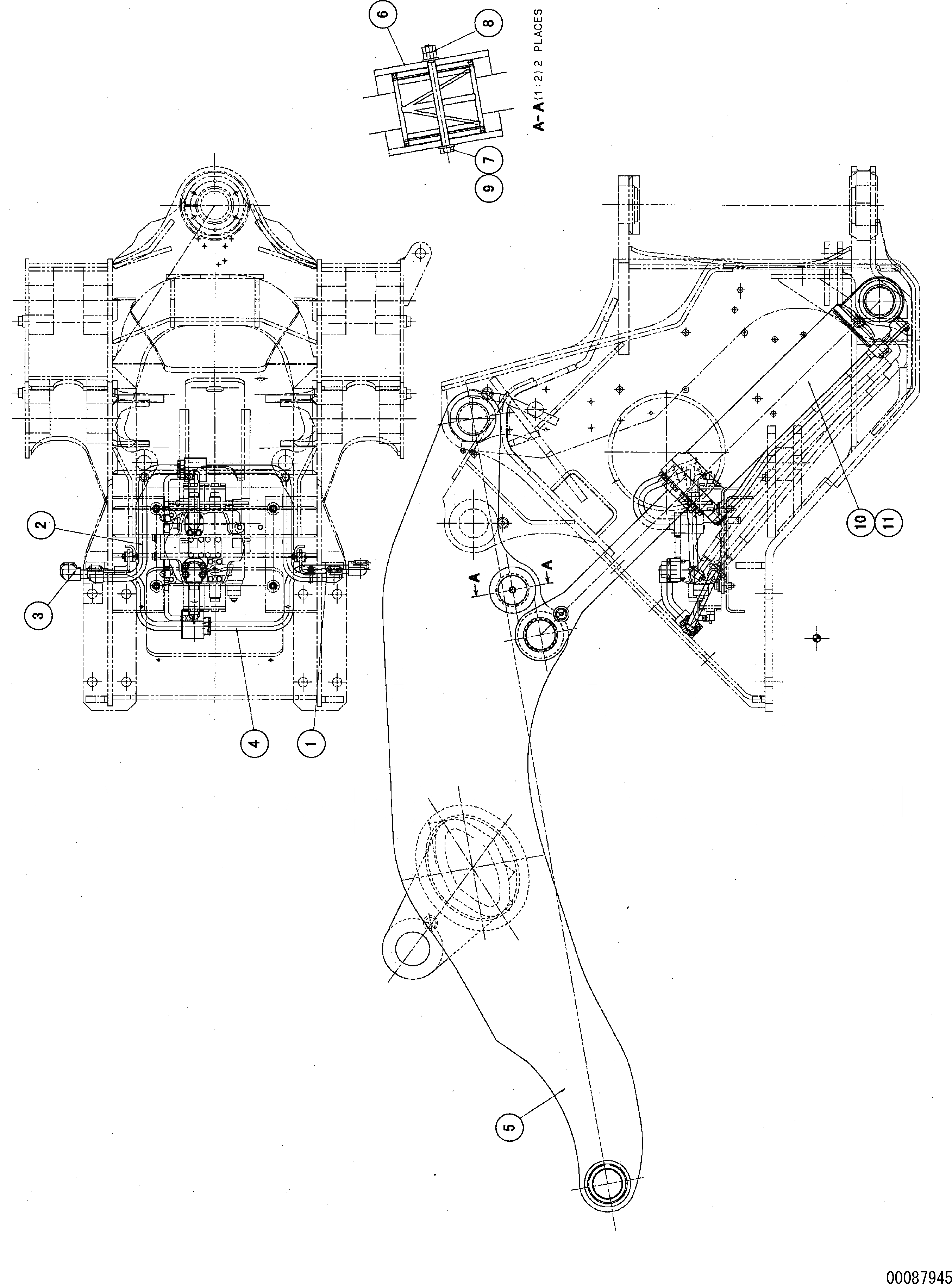 Схема запчастей Komatsu WA500-3 - ГИДРАВЛ ЛИНИЯ(№9-) ГИДРАВЛИКА