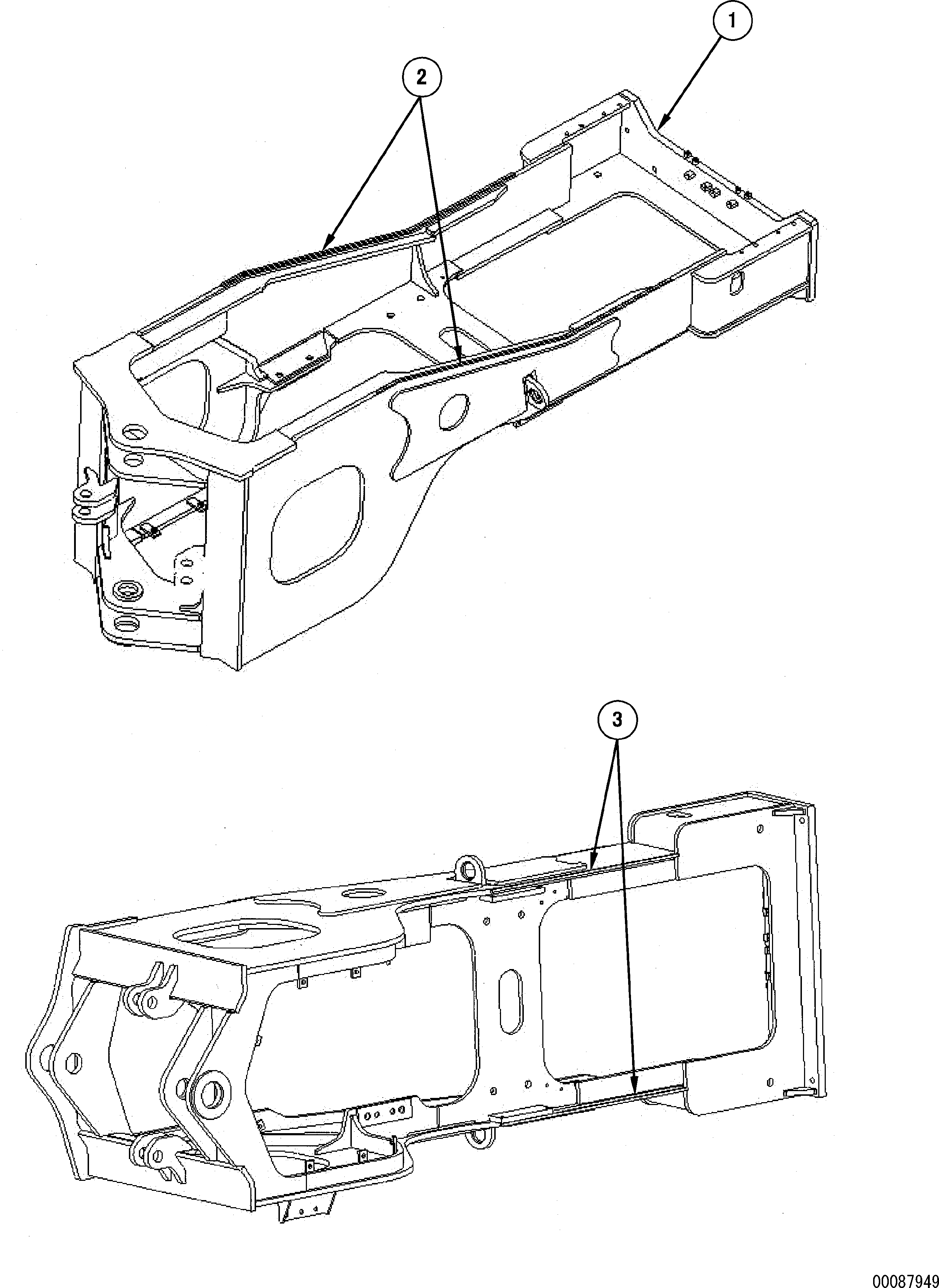 Схема запчастей Komatsu WA500-3 - ЗАДН. РАМА(№9-) ОСНОВНАЯ РАМА И ЕЕ ЧАСТИ