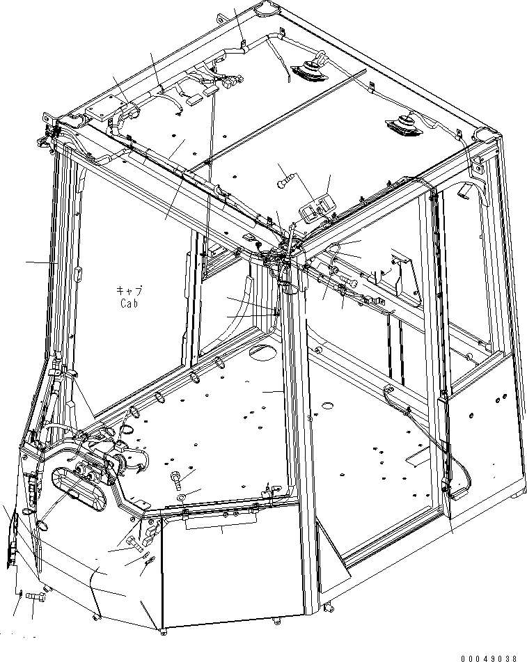 Схема запчастей Komatsu WA500-6 - КАБИНА ROPS (ЭЛЕКТРОПРОВОДКА) (/)(№-) КАБИНА ОПЕРАТОРА И СИСТЕМА УПРАВЛЕНИЯ