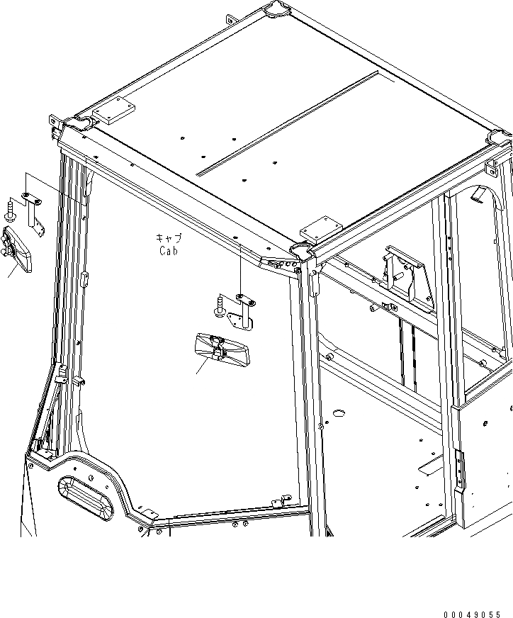 Схема запчастей Komatsu WA500-6 - КАБИНА ROPS (MIRROR)(№-) КАБИНА ОПЕРАТОРА И СИСТЕМА УПРАВЛЕНИЯ