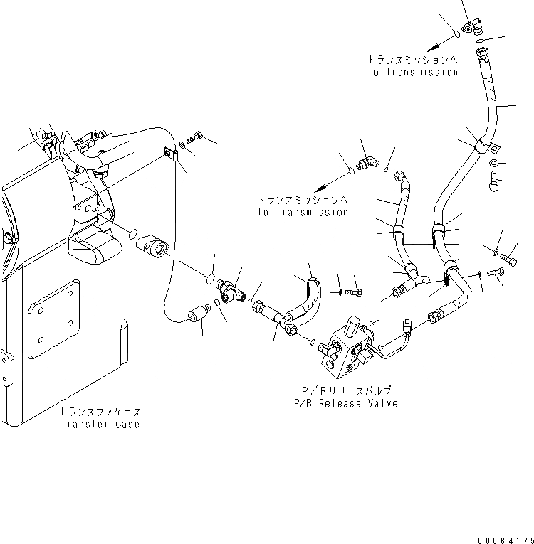 Схема запчастей Komatsu WA500-6 - УПРАВЛ-Е ТОРМОЗОМ (ЭКСТРЕНН. СТОЯНОЧНЫЙ ТОРМОЗ RELEASE ТРУБЫ /) (ДЛЯ ТОРМОЗ. СИСТЕМА ОХЛАЖДЕНИЯ)(№-) КАБИНА ОПЕРАТОРА И СИСТЕМА УПРАВЛЕНИЯ