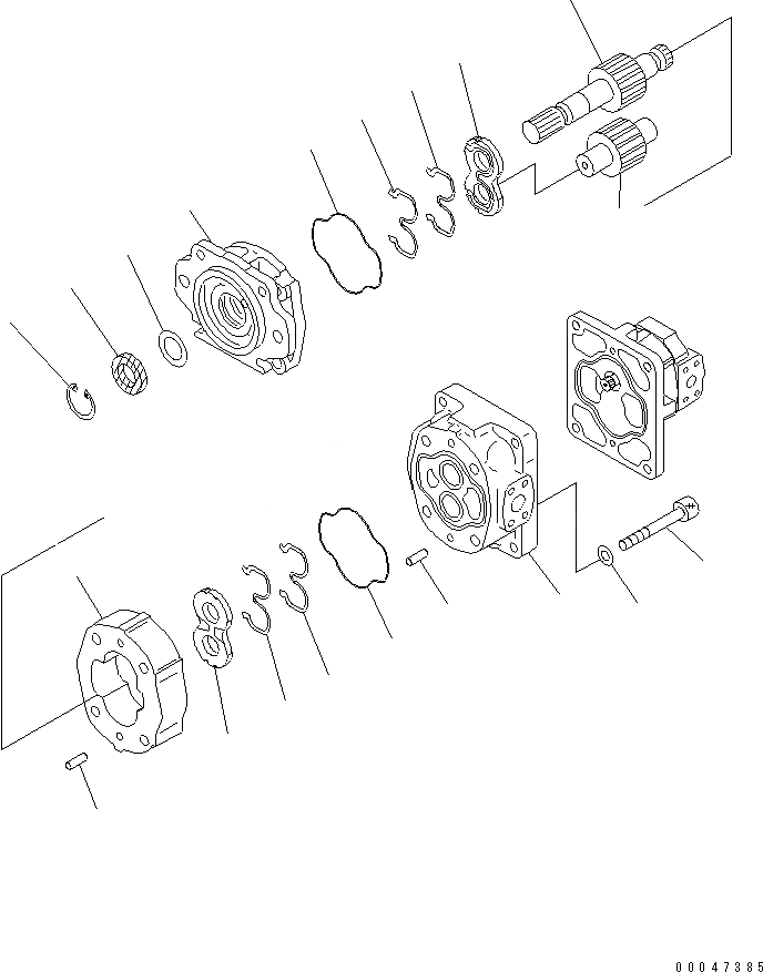 Схема запчастей Komatsu WA500-6 - ГИДР. НАСОС. (/) (P.P.C.) (ДЛЯ ТОРМОЗ. ОХЛАЖД-Е)(№-) ОСНОВН. КОМПОНЕНТЫ И РЕМКОМПЛЕКТЫ