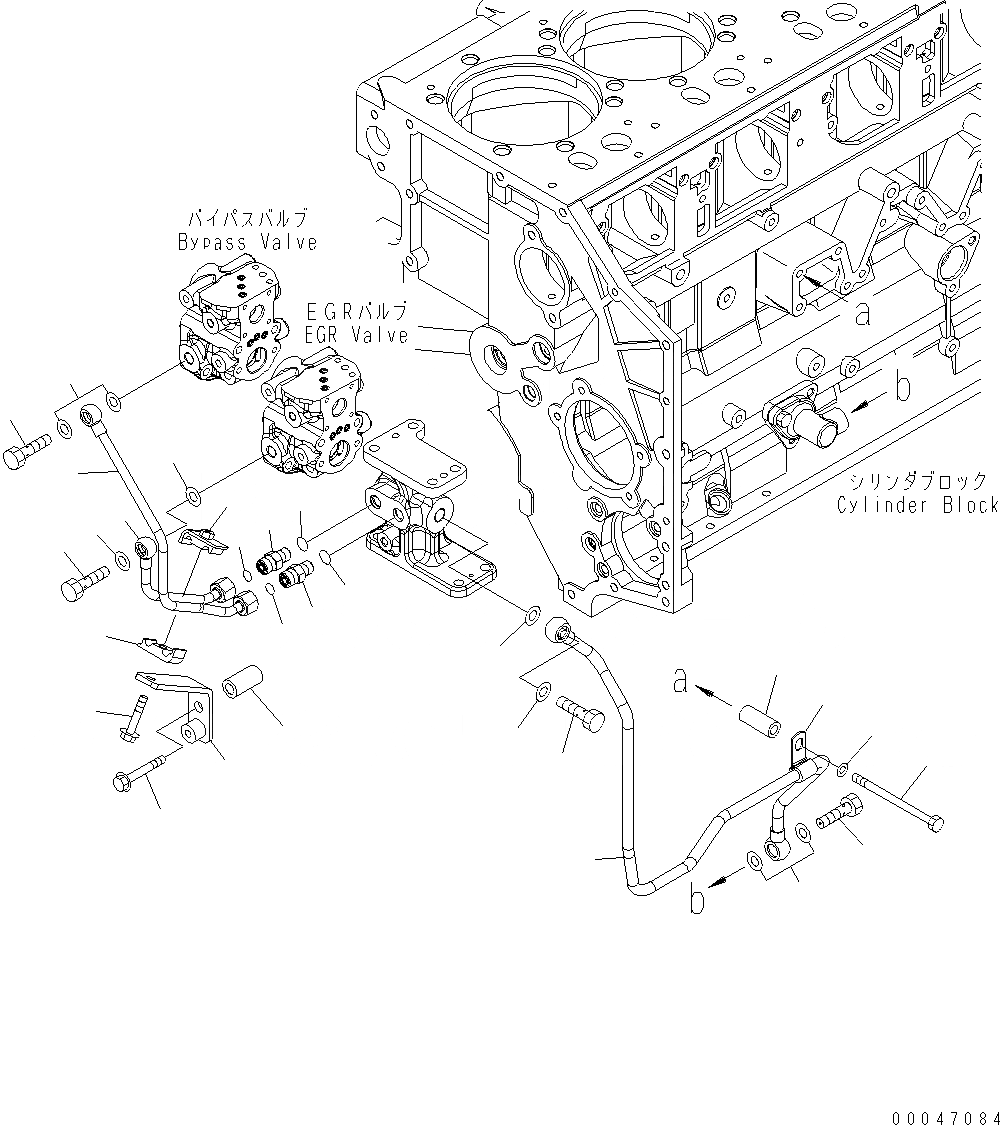Схема запчастей Komatsu WA500-6 - ВЫПУСКН. GAS RECIRCULATION КЛАПАН (/7) (МАСЛ. ВОЗВРАТ. ТРУБЫ) AA ДВИГАТЕЛЬ