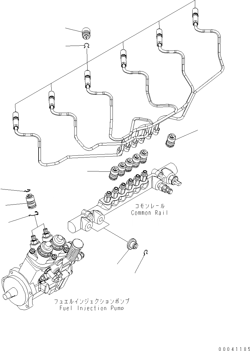 Схема запчастей Komatsu WA500-6 - ТОПЛИВН. ПОДАЮЩ. ТРУБКА СОЕД-Е СУППОРТ AA ДВИГАТЕЛЬ
