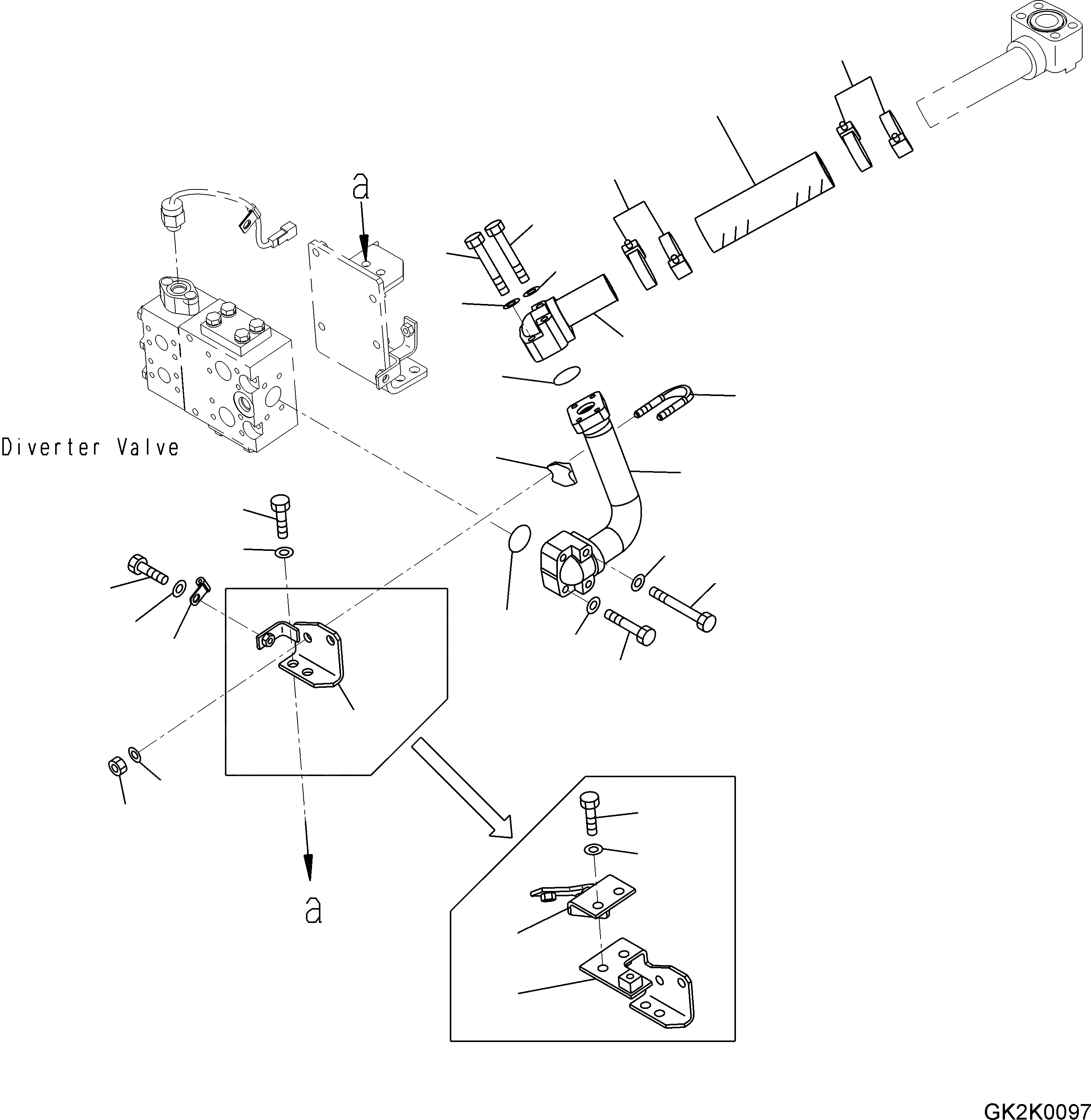Схема запчастей Komatsu WA500-6 - ЛИНИЯ ЭКСТРЕНН. РУЛЕВ. УПРАВЛ-Я (ВСАСЫВ. ЛИНИЯ) F POWER TRANSMITTING СИСТЕМА