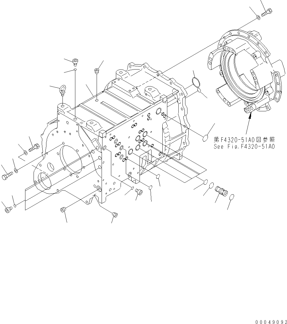 Схема запчастей Komatsu WA500-6 - ТРАНСМИССИЯ (КОРПУС ТРАНСМИССИИ) F POWER TRANSMITTING СИСТЕМА