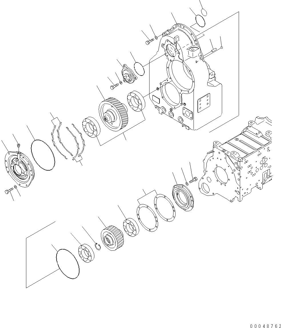 Схема запчастей Komatsu WA500-6 - ТРАНСМИССИЯ (КОРПУС ПЕРЕДАЧИ) F POWER TRANSMITTING СИСТЕМА