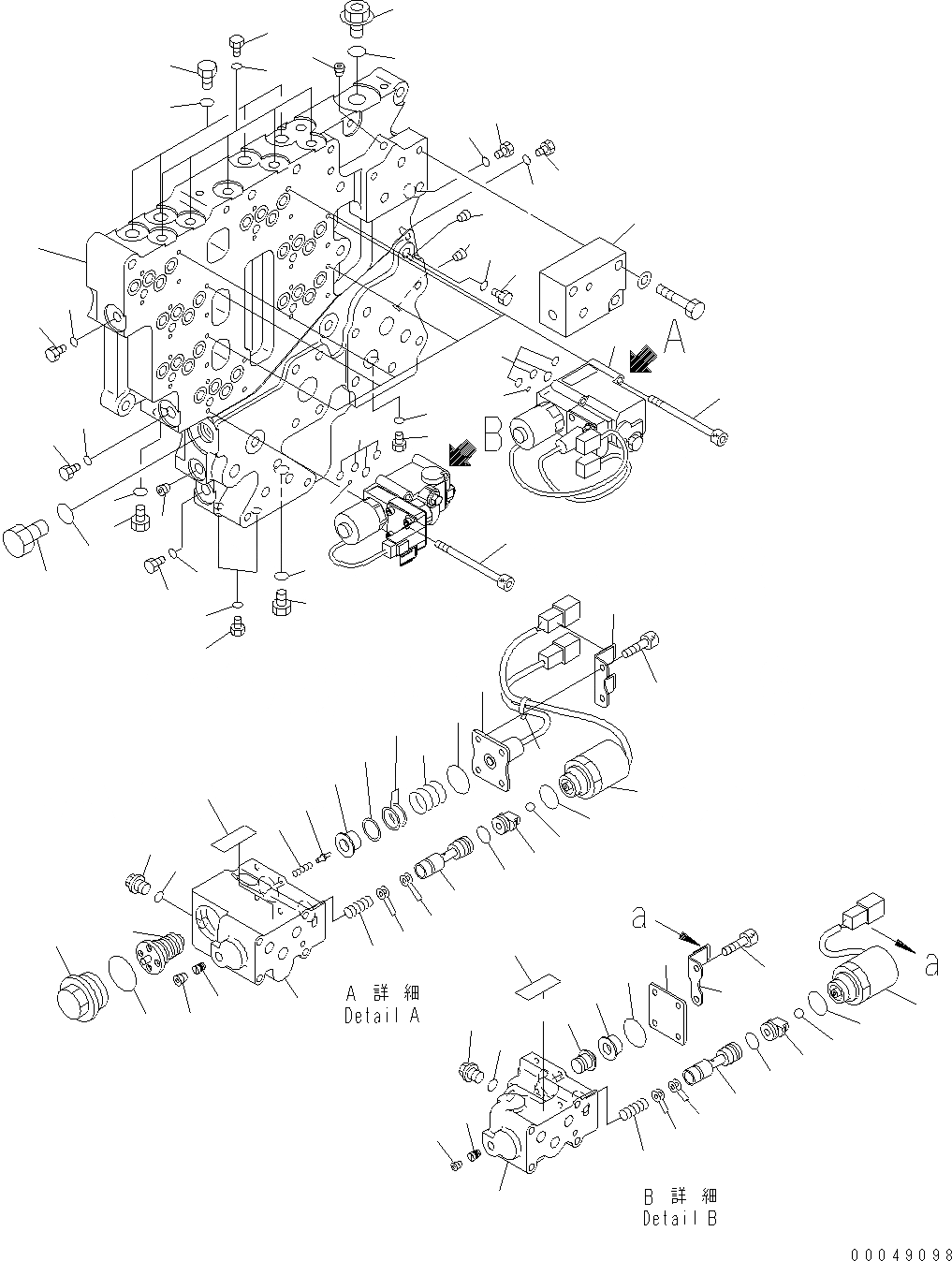 Схема запчастей Komatsu WA500-6 - КЛАПАН УПРАВЛЕНИЯ ТРАНСМИССИЕЙ (УПРАВЛЯЮЩ. КЛАПАН И ECMV) (С БЛОКИР.-UP) F POWER TRANSMITTING СИСТЕМА