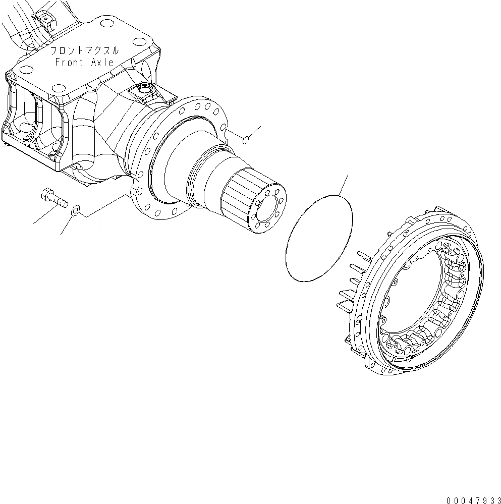 Схема запчастей Komatsu WA500-6 - ПЕРЕДНИЙ МОСТ (КОНЕЧНАЯ ПЕРЕДАЧА КОМПОНЕНТЫ) F POWER TRANSMITTING СИСТЕМА