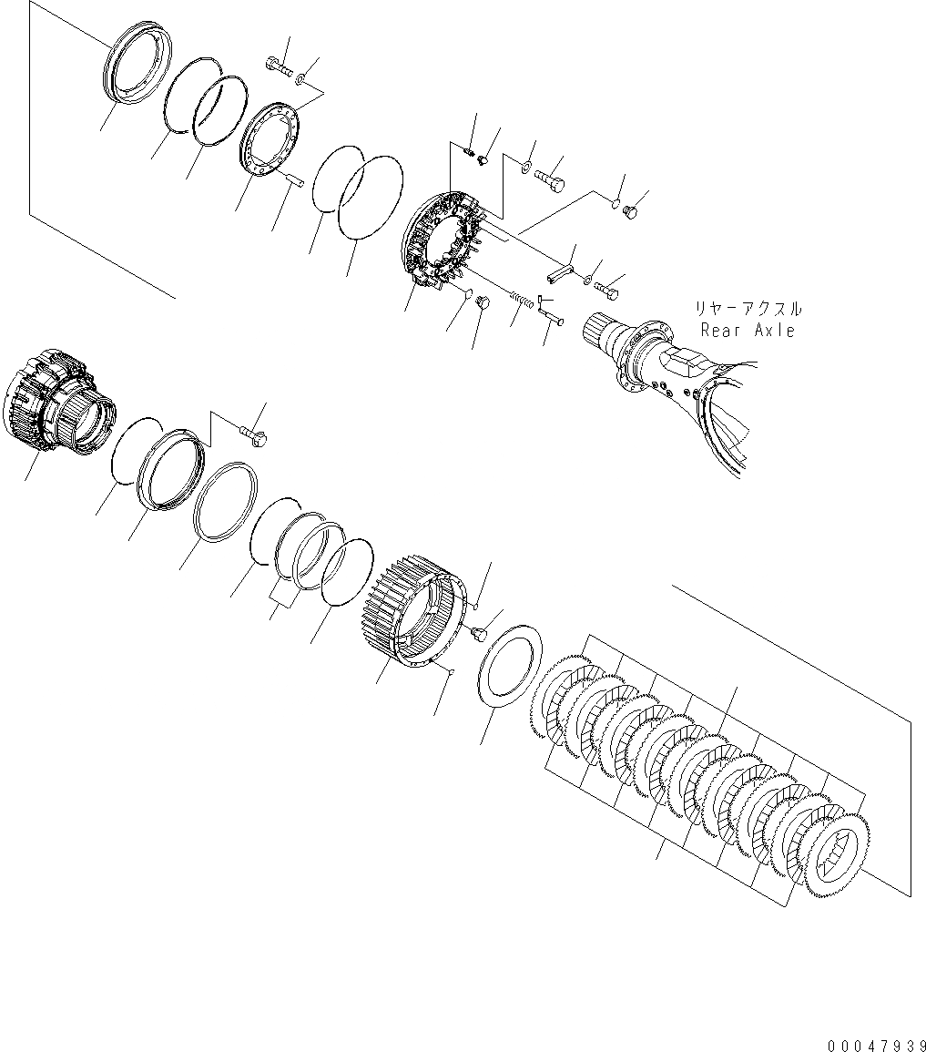 Схема запчастей Komatsu WA500-6 - ЗАДН. МОСТ (КОНЕЧНАЯ ПЕРЕДАЧА ASSEMBLY RHS) (/) F POWER TRANSMITTING СИСТЕМА
