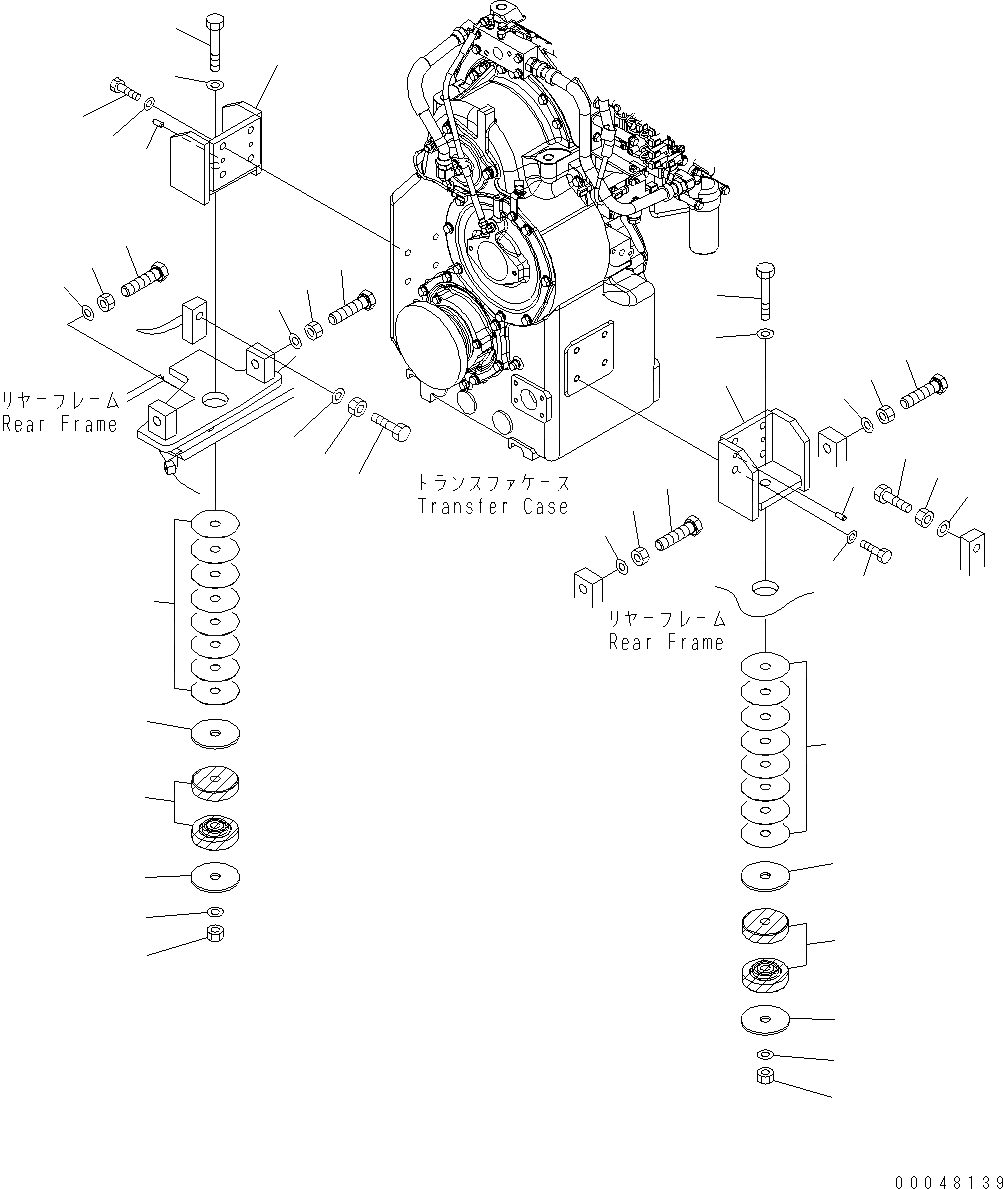 Схема запчастей Komatsu WA500-6 - ГИДРОТРАНСФОРМАТОР И ТРАНСМИССИЯ КРЕПЛЕНИЕS F POWER TRANSMITTING СИСТЕМА