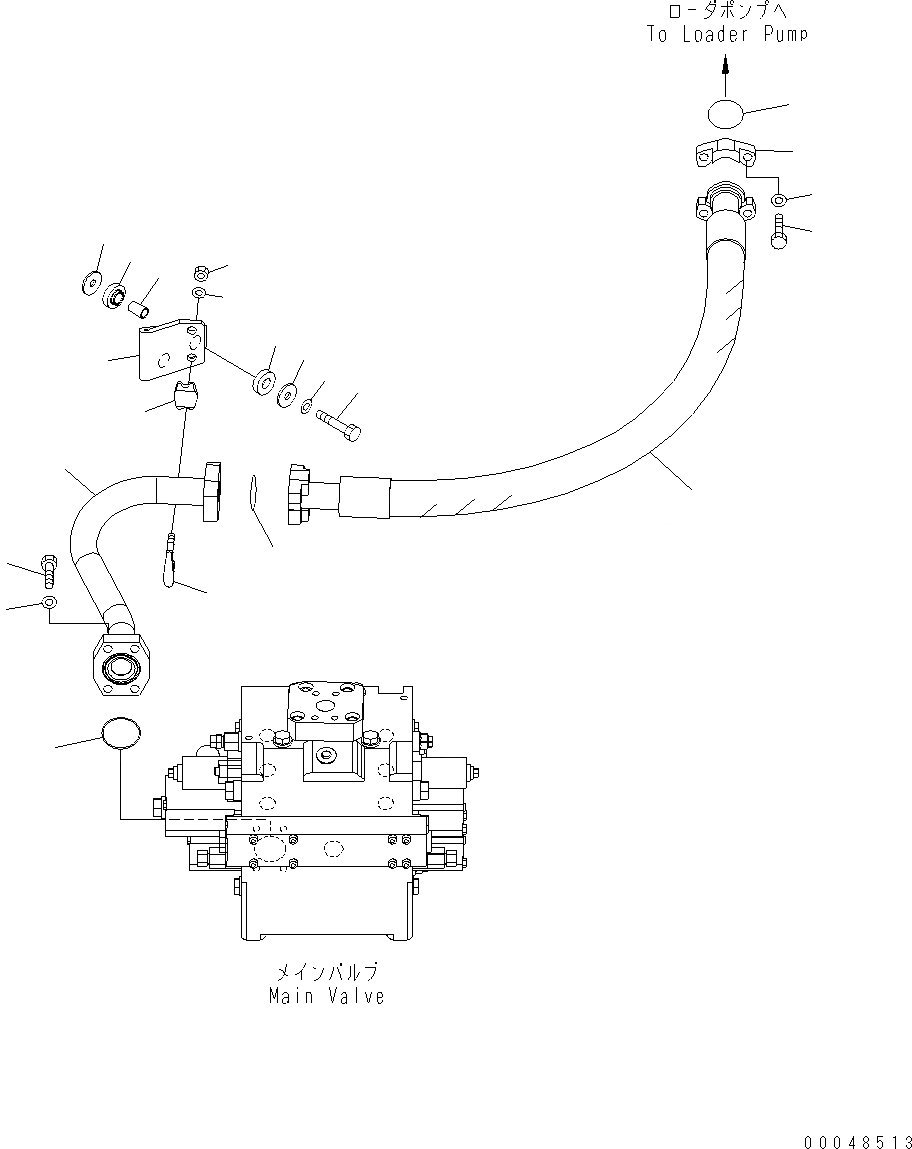 Схема запчастей Komatsu WA500-6 - ГИДРОЛИНИЯ (ВОЗВРАТ. ЛИНИЯ) H ГИДРАВЛИКА
