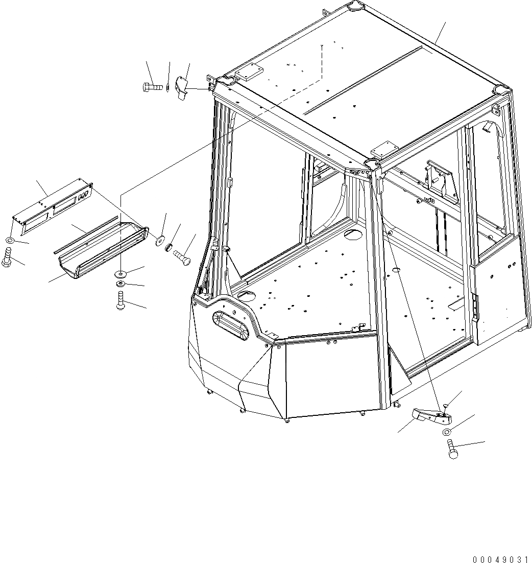 Схема запчастей Komatsu WA500-6 - КАБИНА ROPS (КАБИНА) K OPERATORґS ОБСТАНОВКА И СИСТЕМА УПРАВЛЕНИЯ