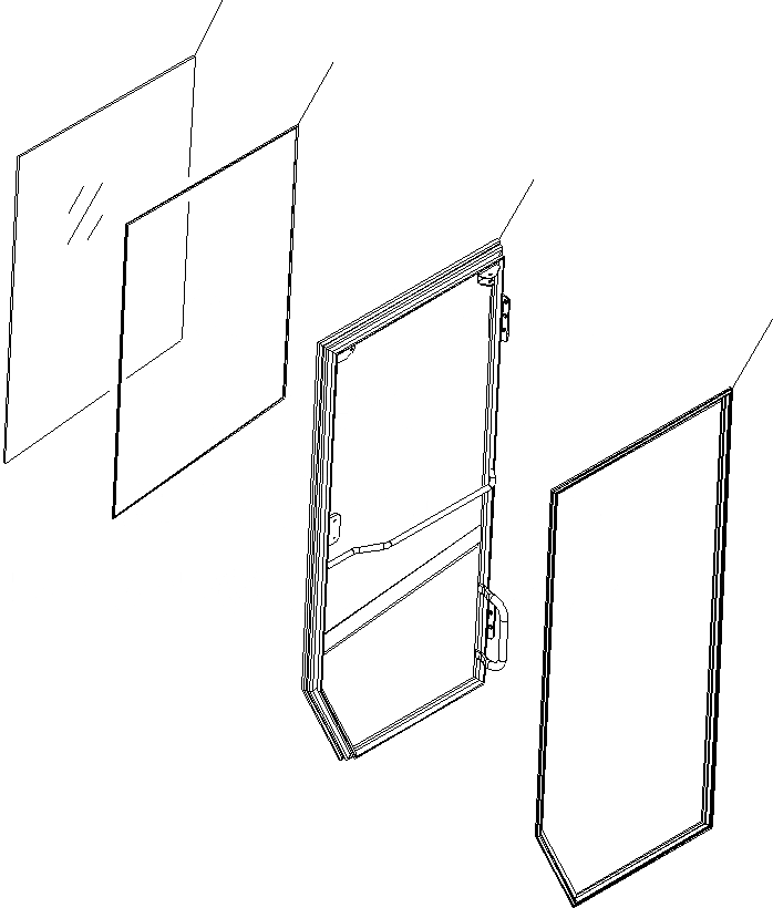 Схема запчастей Komatsu WA500-6 - КАБИНА ROPS (ДВЕРЬ RHS) (ДЛЯ СТЕКЛА) (/) K OPERATORґS ОБСТАНОВКА И СИСТЕМА УПРАВЛЕНИЯ