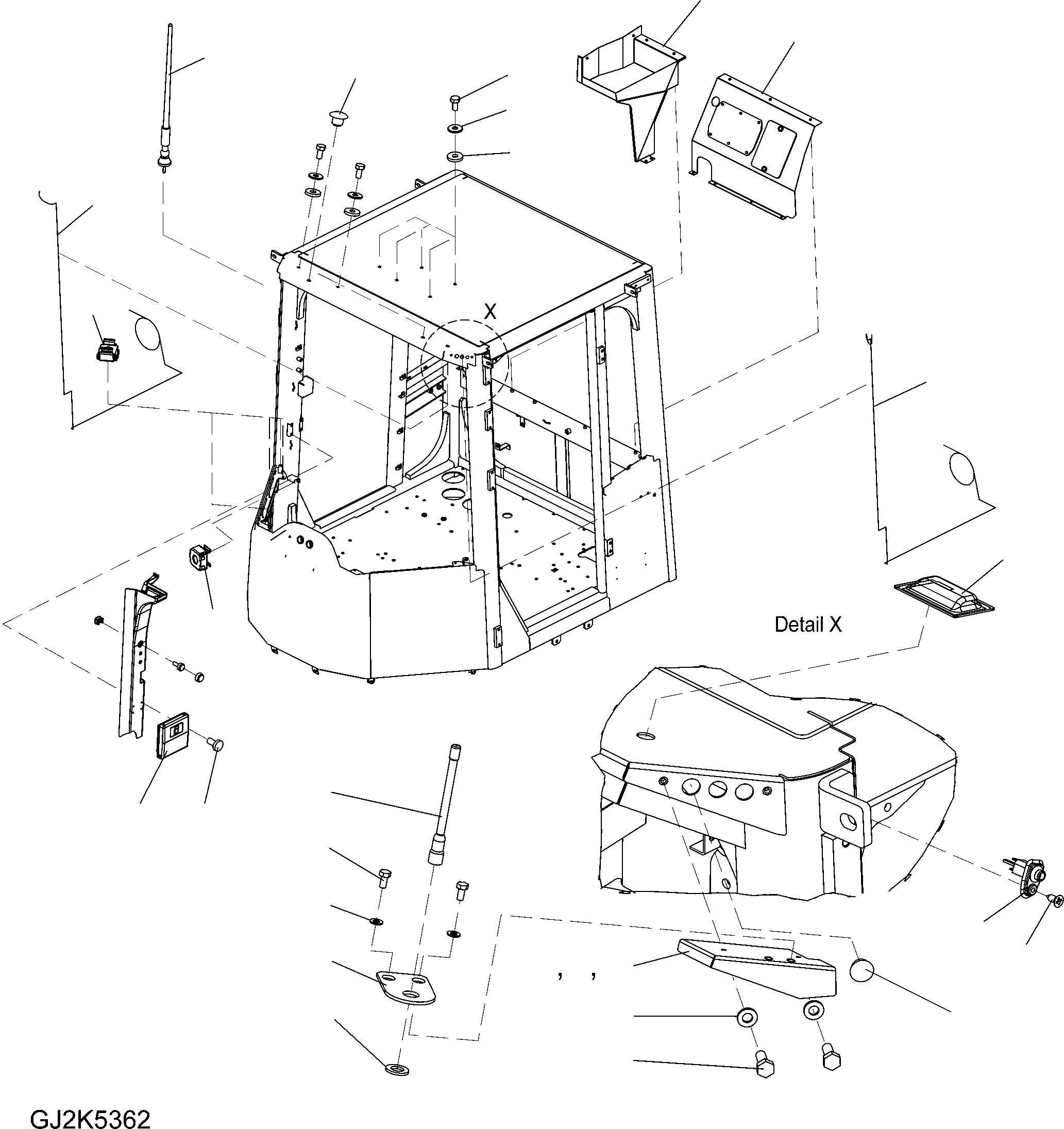 Схема запчастей Komatsu WA500-6 - КАБИНА ROPS (ЭЛЕКТРИЧ. ЧАСТИ) (SN H9-) K OPERATORґS ОБСТАНОВКА И СИСТЕМА УПРАВЛЕНИЯ