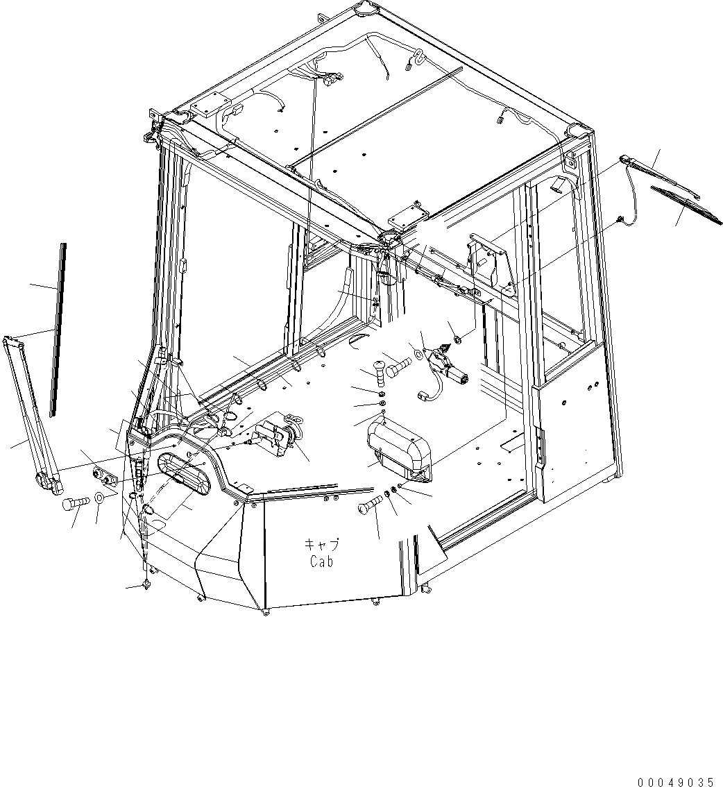 Схема запчастей Komatsu WA500-6 - КАБИНА ROPS (ДВОРНИКИ) K OPERATORґS ОБСТАНОВКА И СИСТЕМА УПРАВЛЕНИЯ