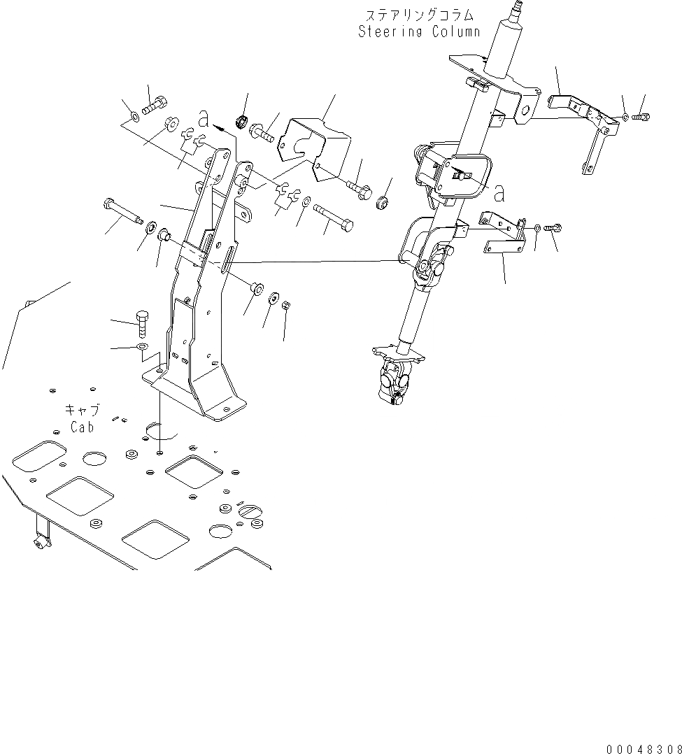 Схема запчастей Komatsu WA500-6 - КАБИНА ROPS (КОЛОНКА И ORBITROL) (ЭЛЕМЕНТЫ КРЕПЛЕНИЯ) K OPERATORґS ОБСТАНОВКА И СИСТЕМА УПРАВЛЕНИЯ