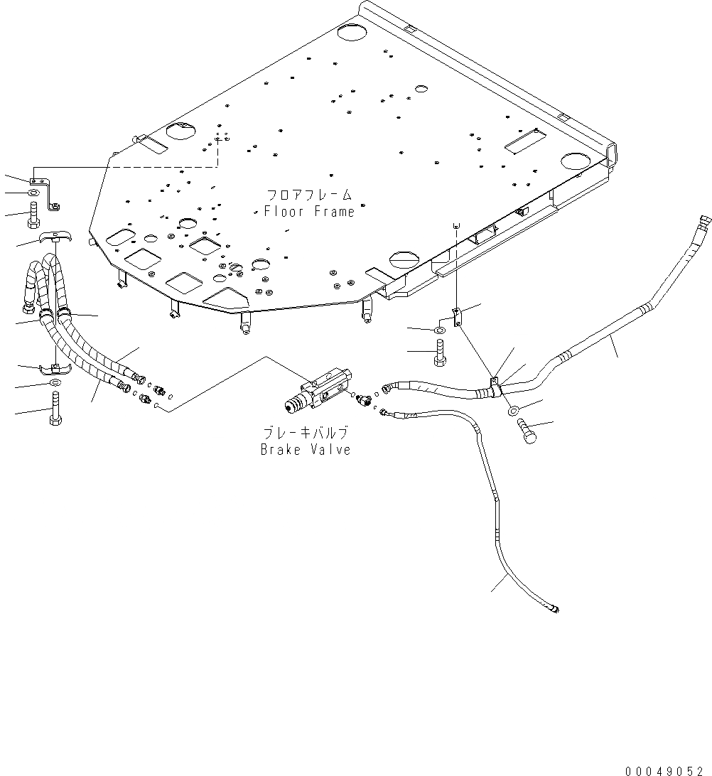 Схема запчастей Komatsu WA500-6 - КАБИНА ROPS (ТОРМОЗ. ШЛАНГИ) K OPERATORґS ОБСТАНОВКА И СИСТЕМА УПРАВЛЕНИЯ