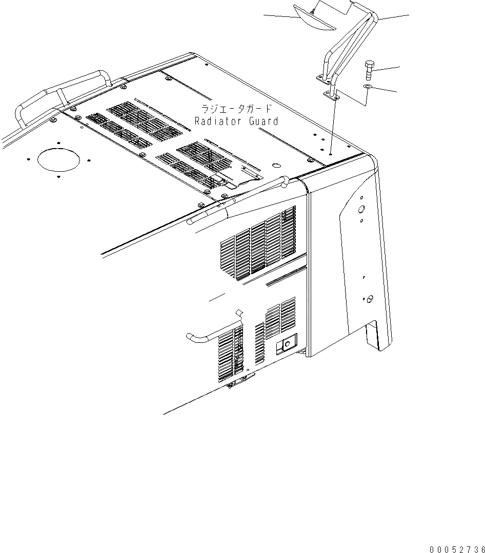 Схема запчастей Komatsu WA500-6 - ДВЕРЦЫ КАПОТА (ЗАДН. НИЖН. VIEW MIRROR) M ЧАСТИ КОРПУСАS И КРЫШКИ
