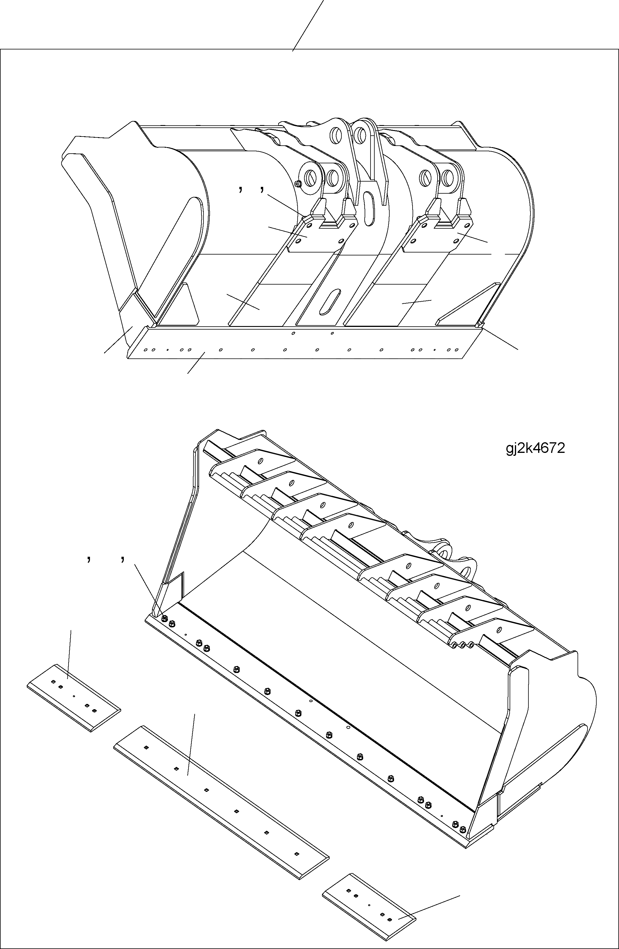Схема запчастей Komatsu WA500-6 - КОВШ (TYP C-R-ROCK) (.CBM) (С BOC) T РАБОЧЕЕ ОБОРУДОВАНИЕ