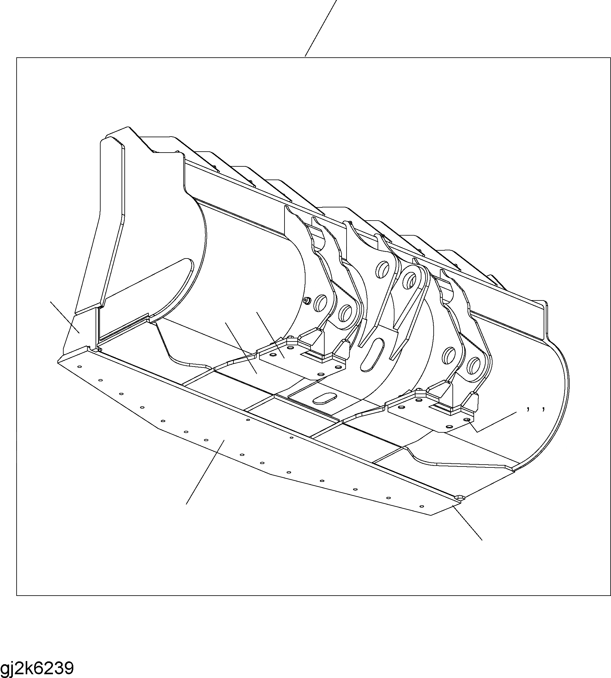 Схема запчастей Komatsu WA500-6 - КОВШ (TYP C-R-ROCK-SP) (.CBM) (БЕЗ TEETH) T РАБОЧЕЕ ОБОРУДОВАНИЕ