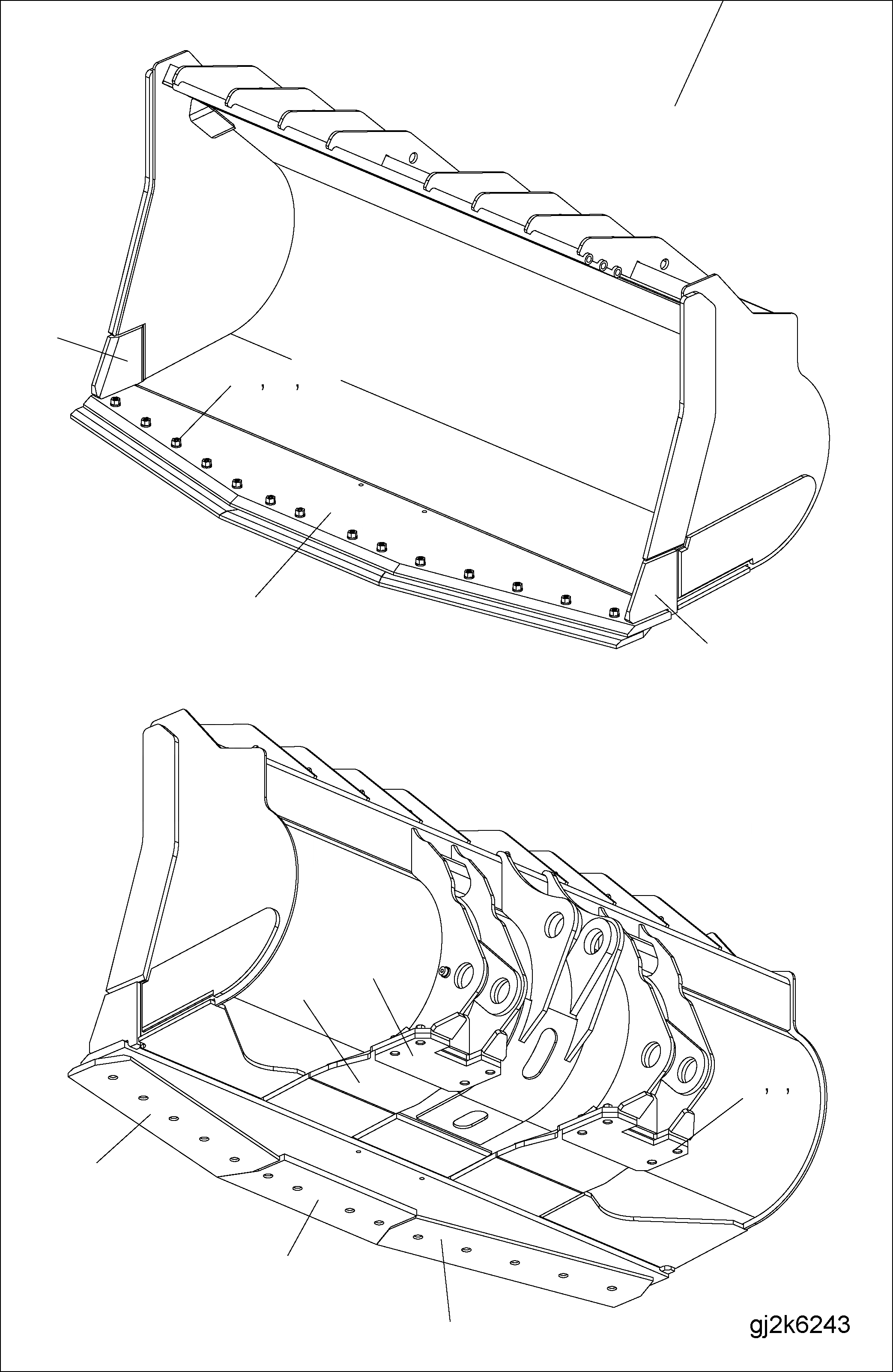 Схема запчастей Komatsu WA500-6 - КОВШ (TYP C-R-ROCK-SP) (.CBM) (С BOC) T РАБОЧЕЕ ОБОРУДОВАНИЕ