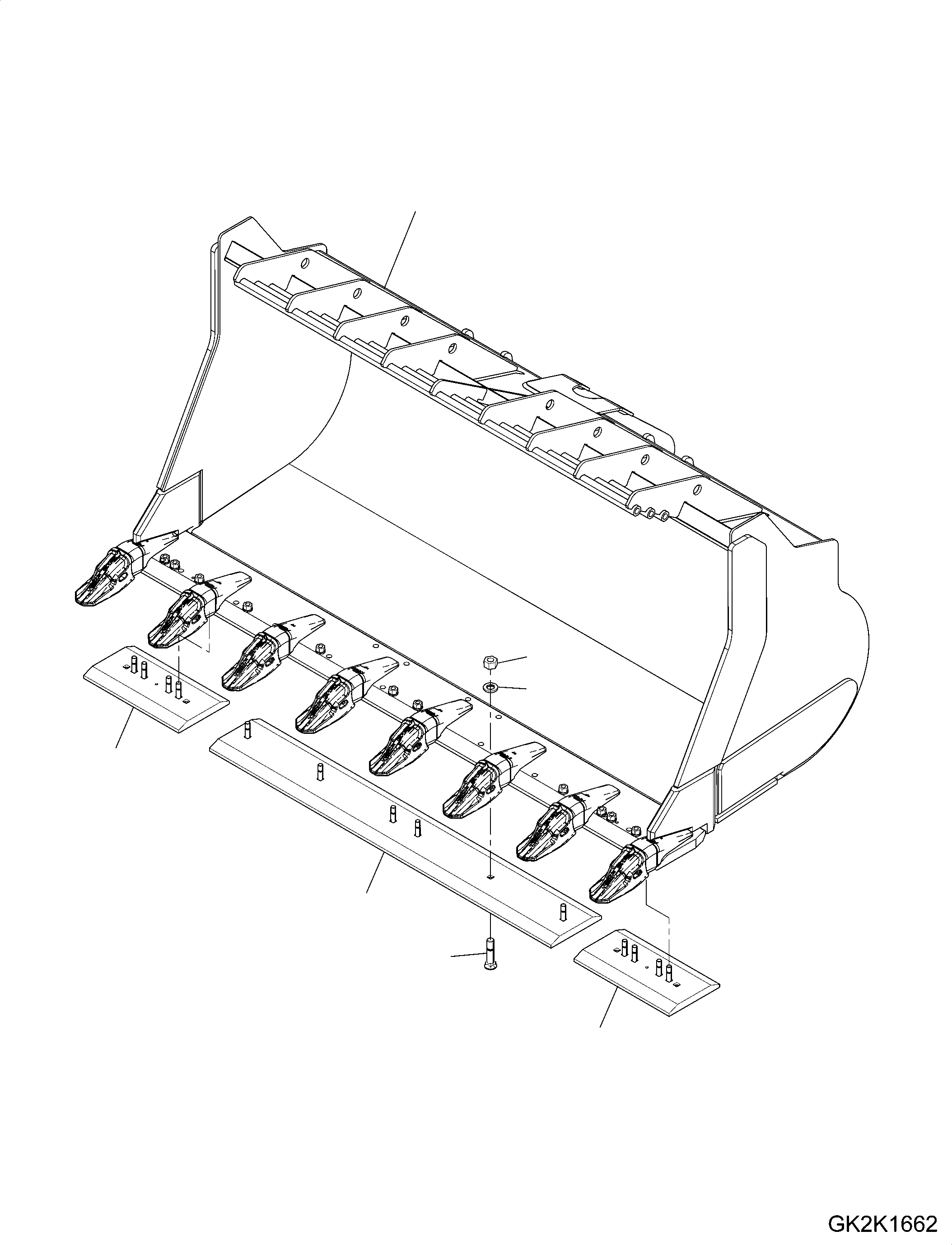 Схема запчастей Komatsu WA500-6 - КОВШ (.CBM) (С РЕЖУЩ. КРОМКОЙ НА БОЛТАХ) T РАБОЧЕЕ ОБОРУДОВАНИЕ