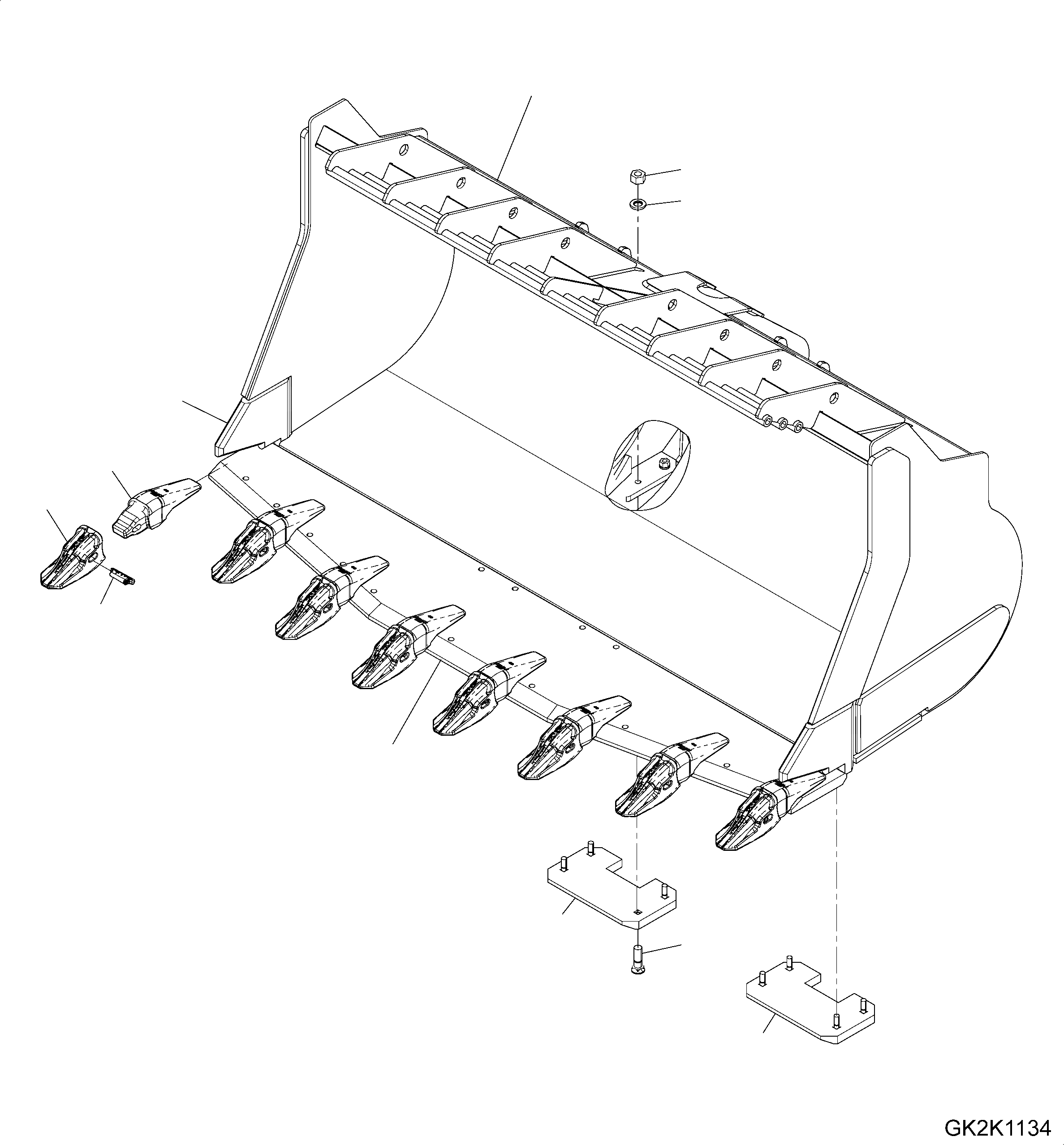 Схема запчастей Komatsu WA500-6 - КОВШ (ТИП C-ROCK SP) (.9CBM) (С TEETH HENSLEY) T РАБОЧЕЕ ОБОРУДОВАНИЕ