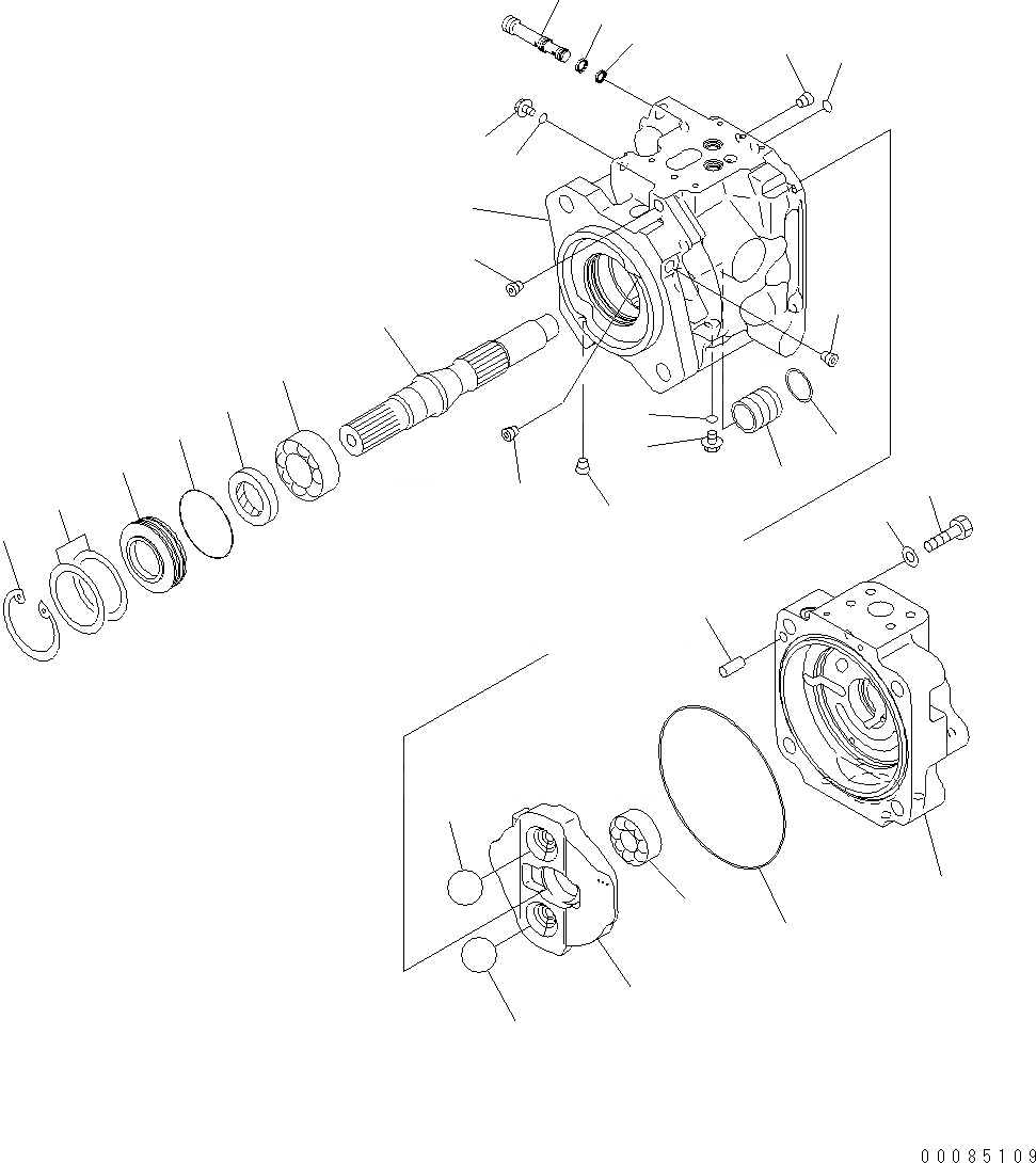 Схема запчастей Komatsu WA500-6 - ГИДР. НАСОС. (РУЛЕВ. УПРАВЛЕНИЕ) (/) (SN H-) Y ОСНОВН. КОМПОНЕНТЫ И РЕМКОМПЛЕКТЫ