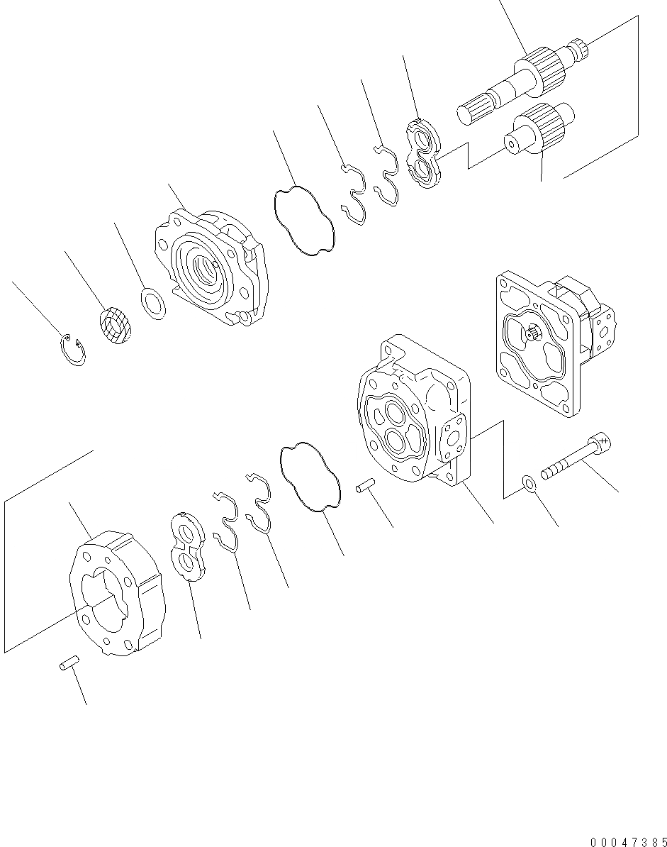 Схема запчастей Komatsu WA500-6 - ГИДР. НАСОС. (/) (P.P.C.) Y ОСНОВН. КОМПОНЕНТЫ И РЕМКОМПЛЕКТЫ