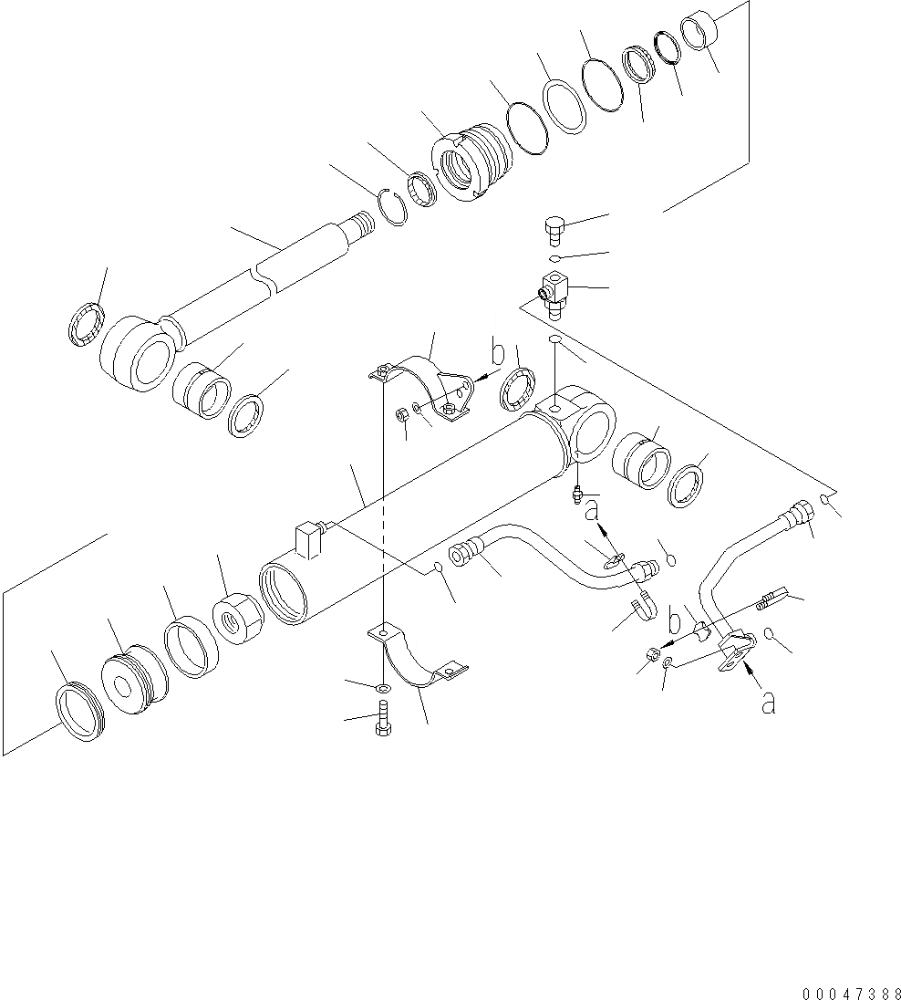 Схема запчастей Komatsu WA500-6 - ЦИЛИНДР РУЛЕВ. УПР-Я (LHS) Y ОСНОВН. КОМПОНЕНТЫ И РЕМКОМПЛЕКТЫ