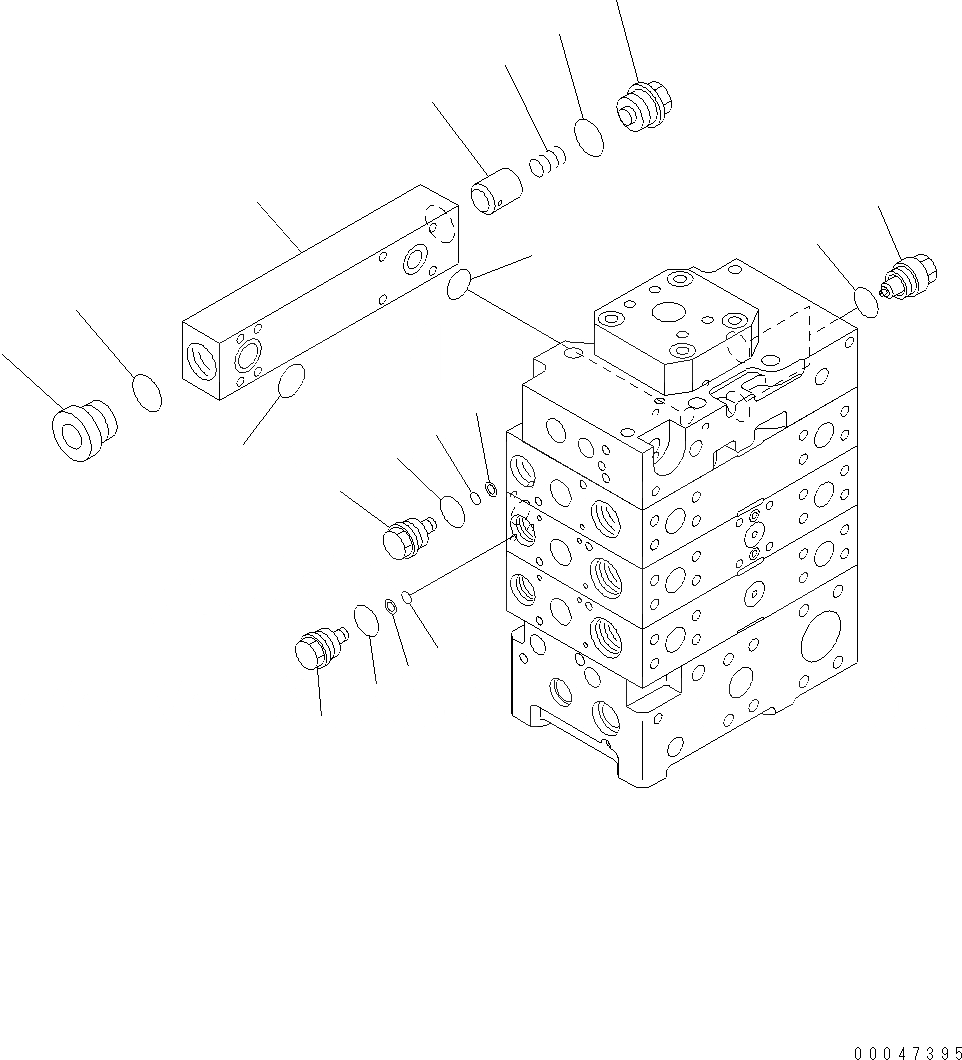 Схема запчастей Komatsu WA500-6 - ОСНОВН. КЛАПАН (2-Х СЕКЦИОНН.) (/8) Y ОСНОВН. КОМПОНЕНТЫ И РЕМКОМПЛЕКТЫ