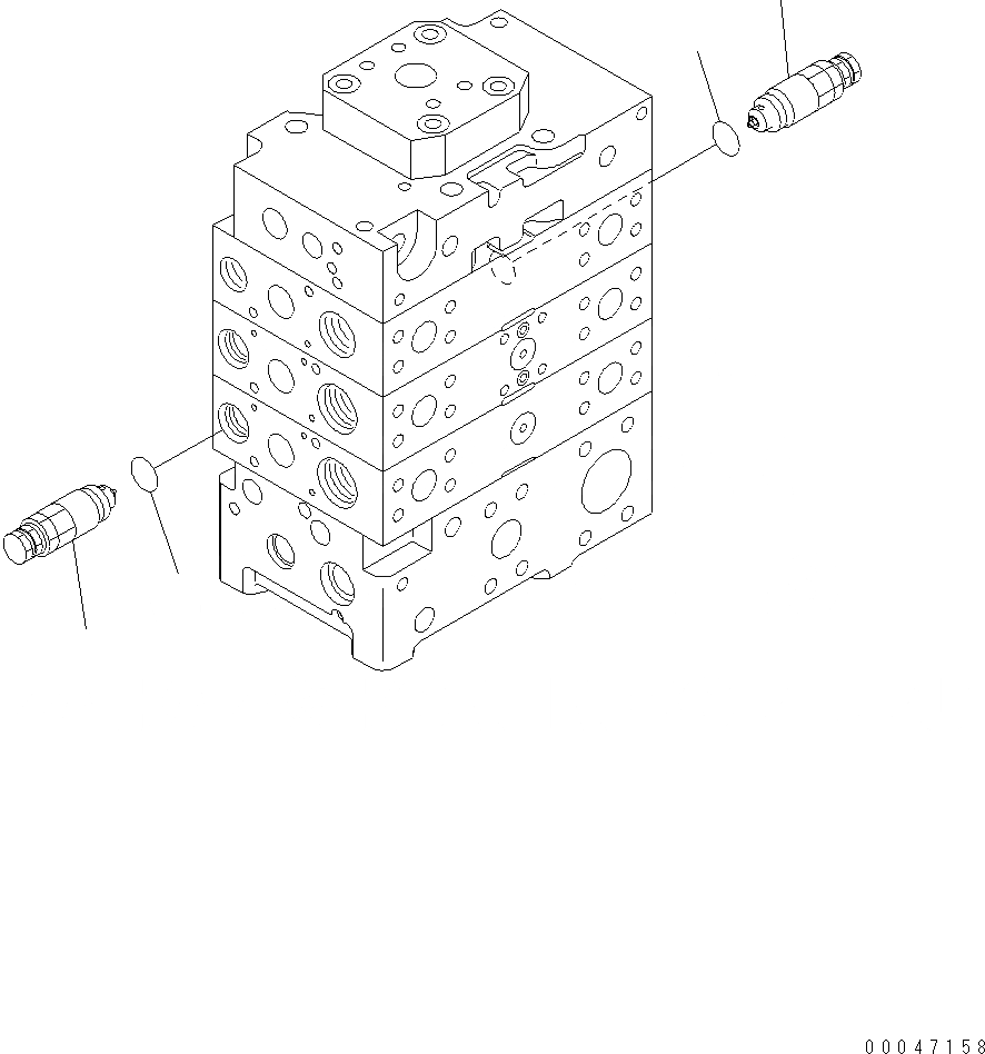 Схема запчастей Komatsu WA500-6 - ОСНОВН. КЛАПАН (2-Х СЕКЦИОНН.) (/8) Y ОСНОВН. КОМПОНЕНТЫ И РЕМКОМПЛЕКТЫ