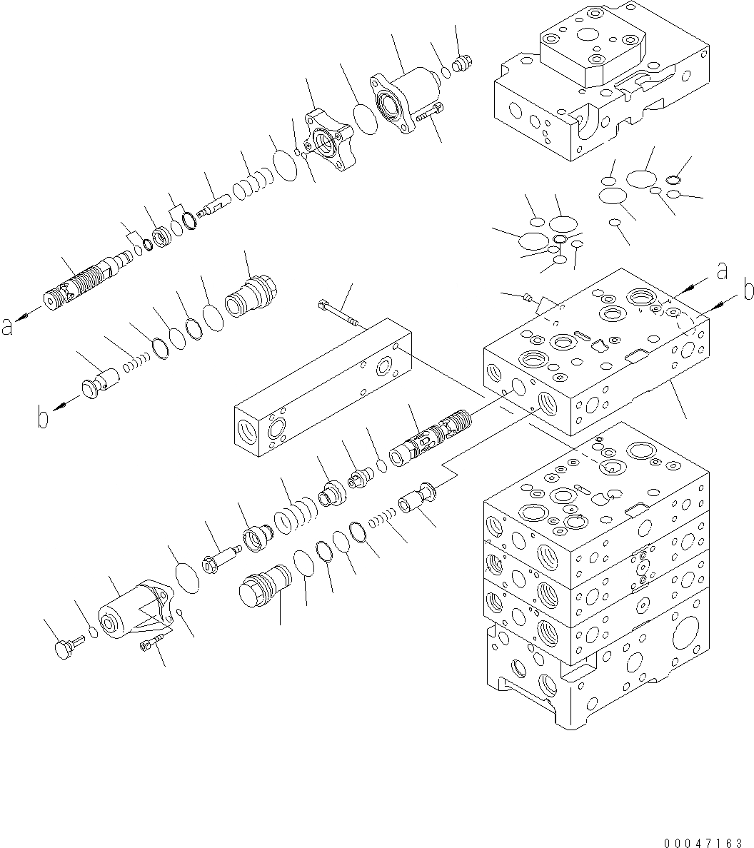 Схема запчастей Komatsu WA500-6 - ОСНОВН. КЛАПАН ( СЕКЦ.) (ДЛЯ E.C.S.S.) (/9) Y ОСНОВН. КОМПОНЕНТЫ И РЕМКОМПЛЕКТЫ