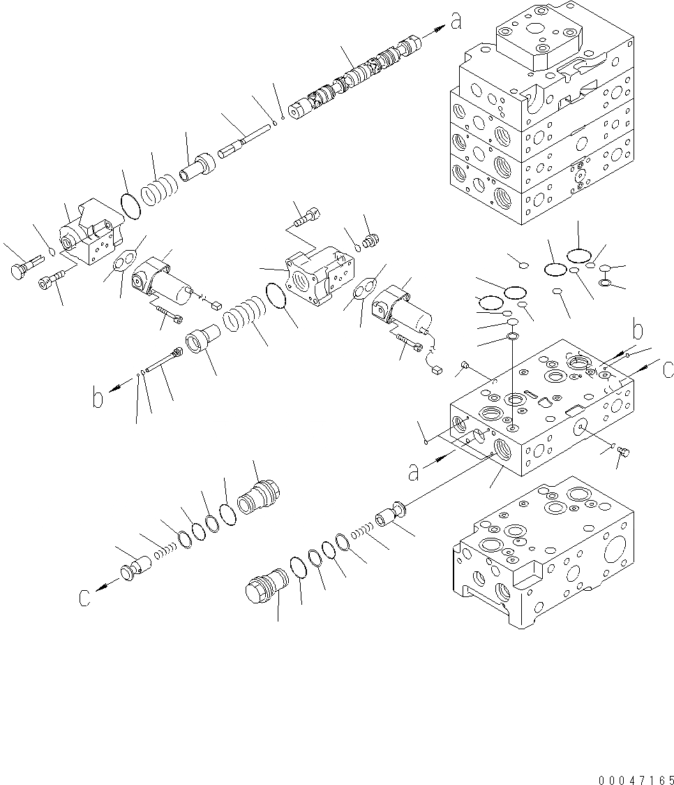 Схема запчастей Komatsu WA500-6 - ОСНОВН. КЛАПАН ( СЕКЦ.) (ДЛЯ E.C.S.S.) (/9) Y ОСНОВН. КОМПОНЕНТЫ И РЕМКОМПЛЕКТЫ