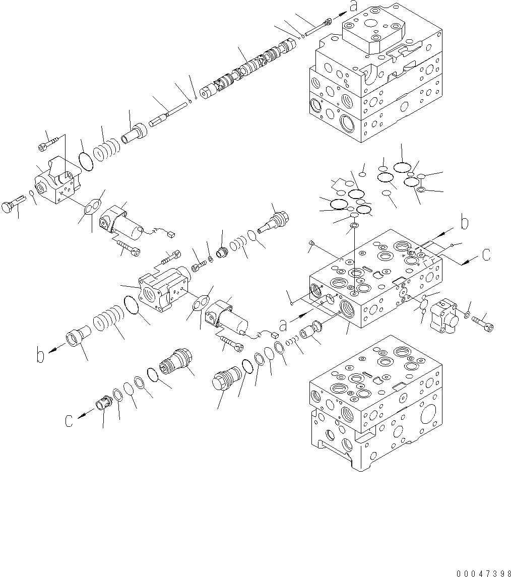 Схема запчастей Komatsu WA500-6 - ОСНОВН. КЛАПАН ( СЕКЦ.) (ДЛЯ E.C.S.S.) (7/9) Y ОСНОВН. КОМПОНЕНТЫ И РЕМКОМПЛЕКТЫ