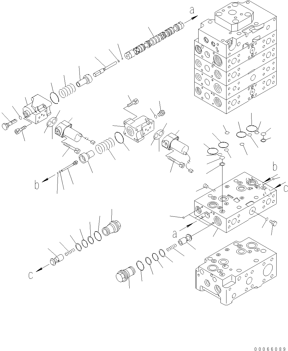 Схема запчастей Komatsu WA500-6 - ОСНОВН. КЛАПАН (3-Х СЕКЦИОНН.) (ДЛЯ E.C.S.S.) (/) Y ОСНОВН. КОМПОНЕНТЫ И РЕМКОМПЛЕКТЫ