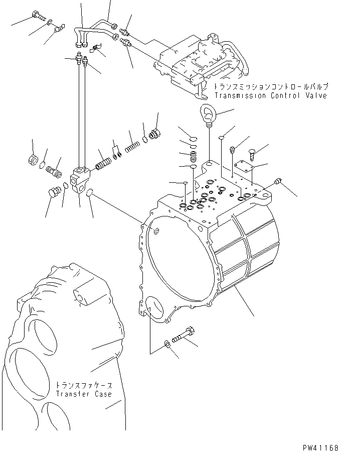 Схема запчастей Komatsu WA600-1 - КОРПУС ТРАНСМИССИИ ТРАНСМИССИЯ