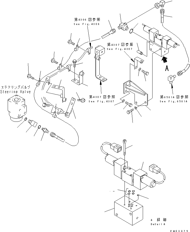 Схема запчастей Komatsu WA600-1 - РУЛЕВ. УПРАВЛЕНИЕ МАСЛОПРОВОДЯЩАЯ ЛИНИЯ (ДЛЯ УПРАВЛ-Е ДЖОЙСТИКОМ) (/) (ВСАСЫВ. ЛИНИЯ)(№88-) РУЛЕВ. УПРАВЛЕНИЕ И СИСТЕМА УПРАВЛЕНИЯ
