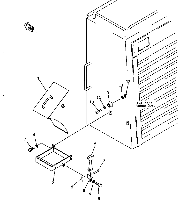 Схема запчастей Komatsu WA600-1 - КОЛЕСА СТОПОР (СПЕЦ-Я TBG) РАМА И ЧАСТИ КОРПУСА