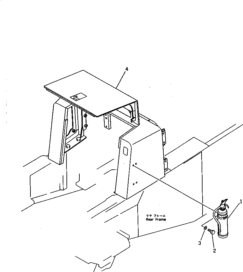 Схема запчастей Komatsu WA600-1 - ОГНЕТУШИТЕЛЬ РАМА И ЧАСТИ КОРПУСА