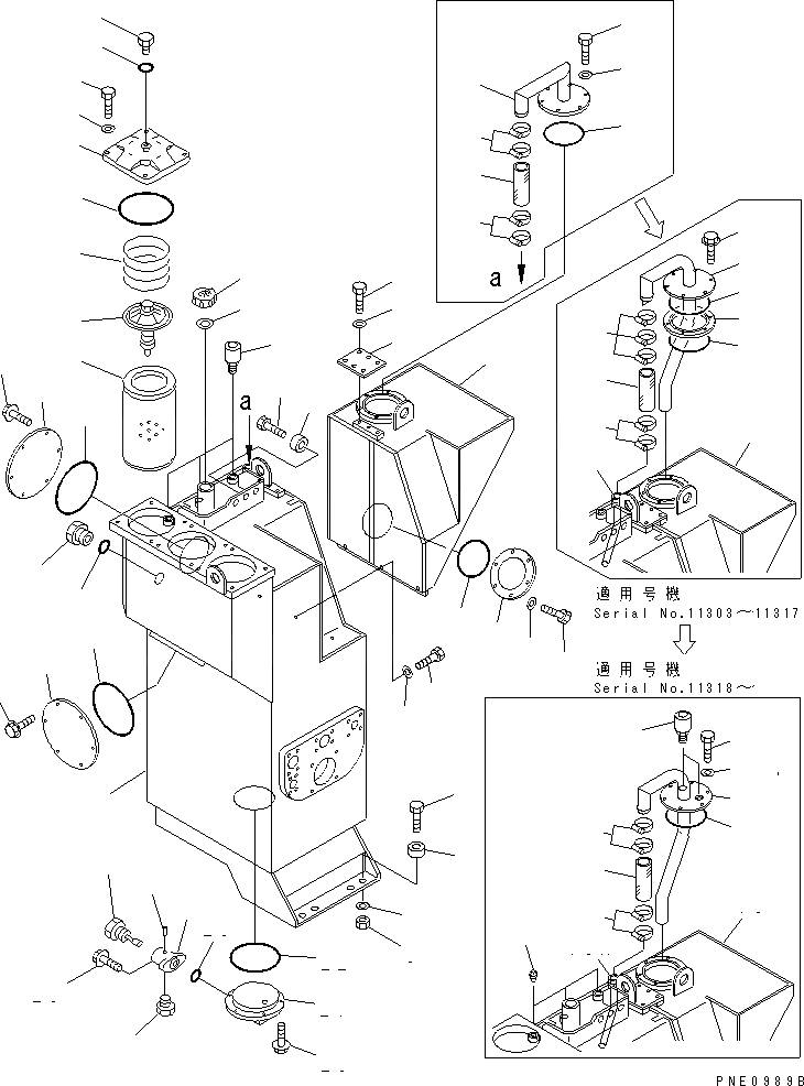 Схема запчастей Komatsu WA600-1 - ГИДР. БАК. (СПЕЦ-Я TBG)(№-9) УПРАВЛ-Е РАБОЧИМ ОБОРУДОВАНИЕМ